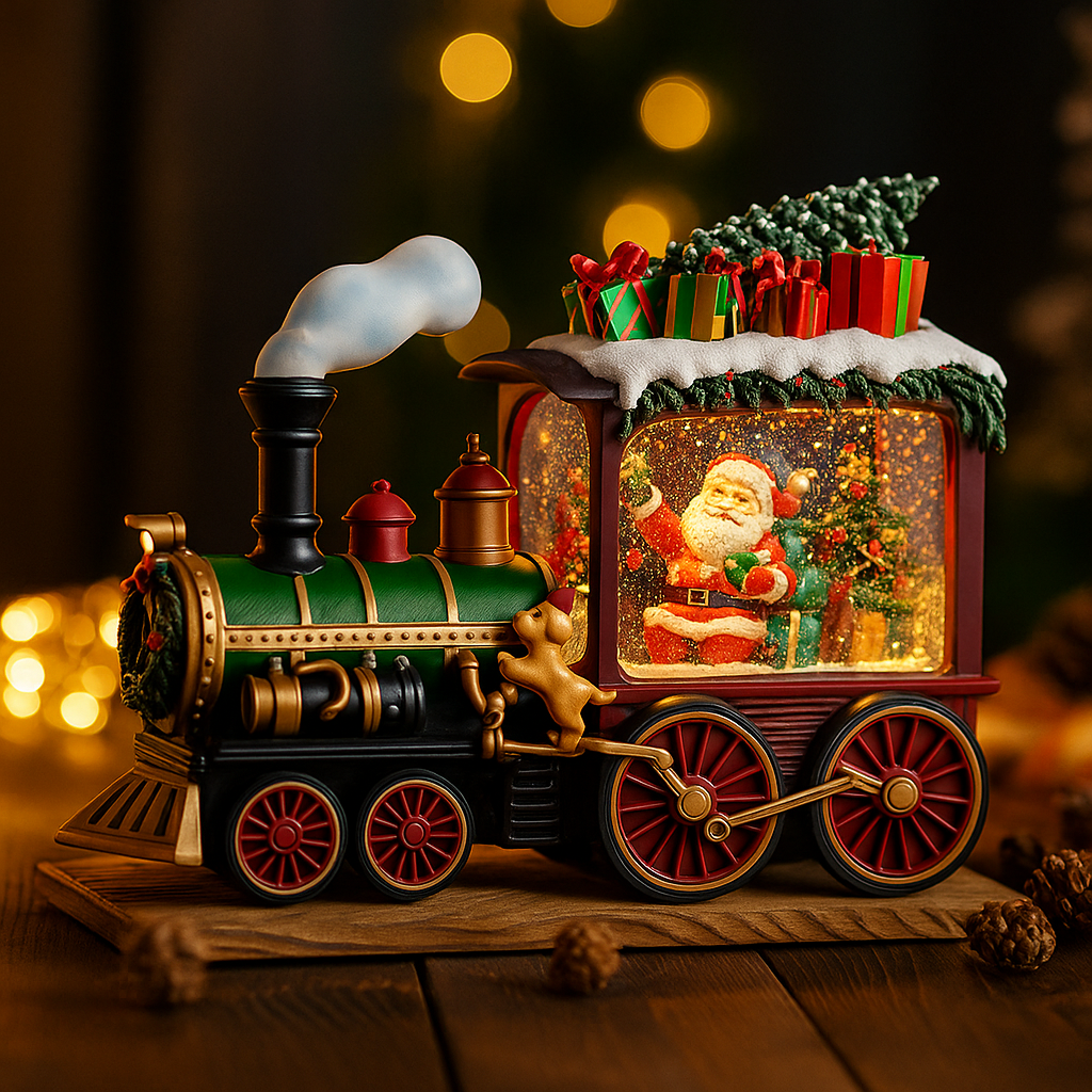 Christmas Train Snow Globe – Automatic Snowfall, Warm Lights & Christmas Music