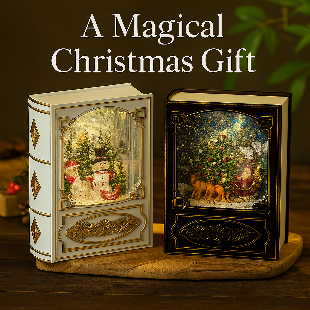Enchanted Storybook Lantern – Automatic Snowfall, Warm Glow & Music
