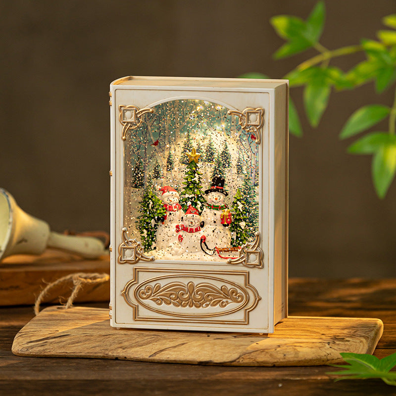 Enchanted Storybook Lantern – Automatic Snowfall, Warm Glow & Music