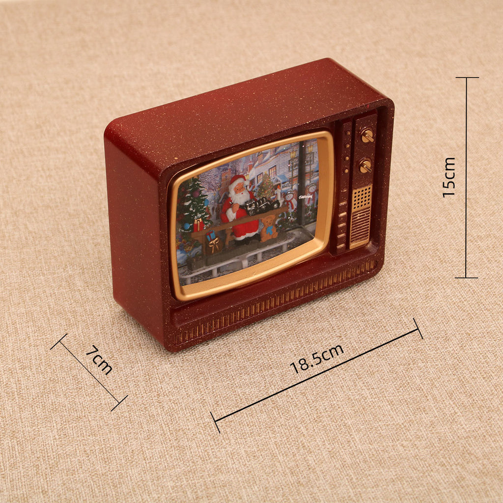 Retro Christmas TV – Automatic Snowfall, Warm LED Glow & Santa Scene