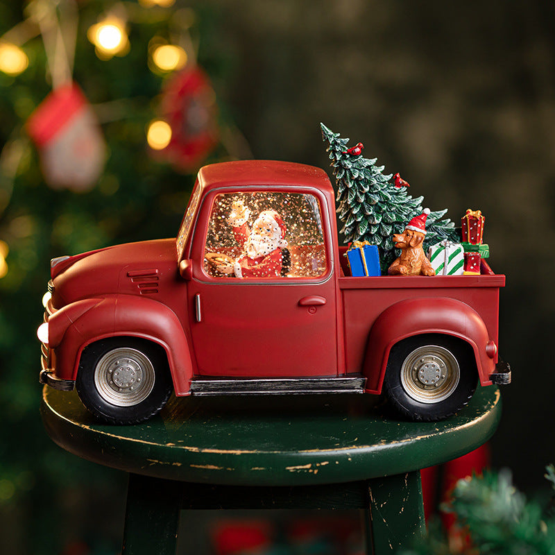 Snow Globe Truck – Retro Christmas Pickup with Automatic Snow & LED