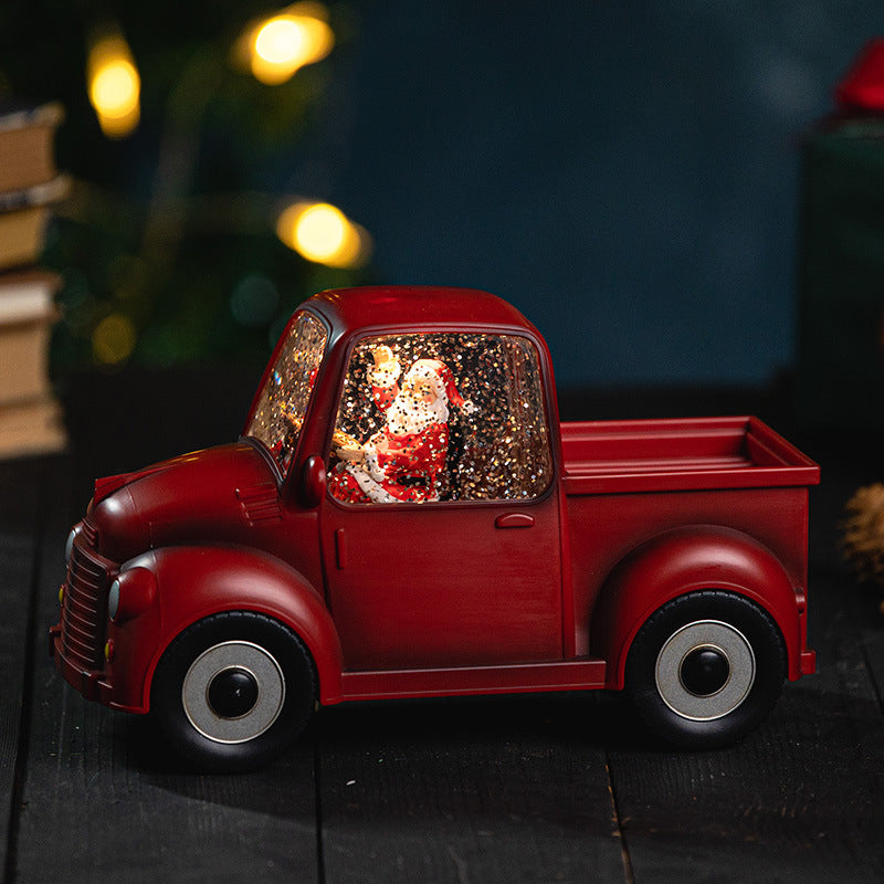 Snow Globe Truck – Retro Christmas Pickup with Automatic Snow & LED