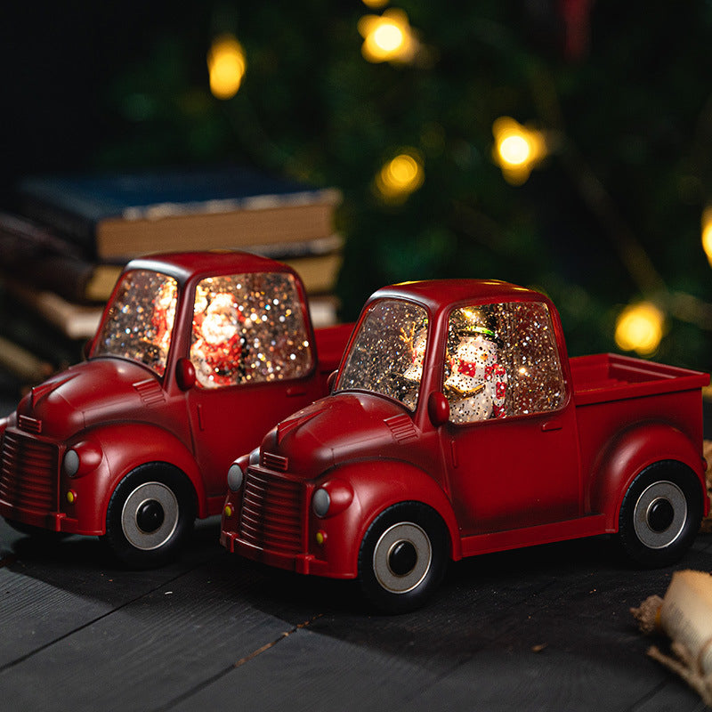 Snow Globe Truck – Retro Christmas Pickup with Automatic Snow & LED