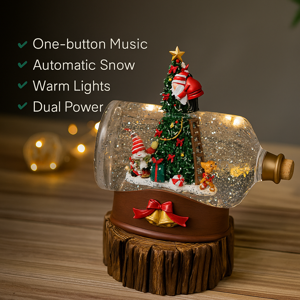 Snowfall Music Bottle – A Magical Christmas in a Bottle