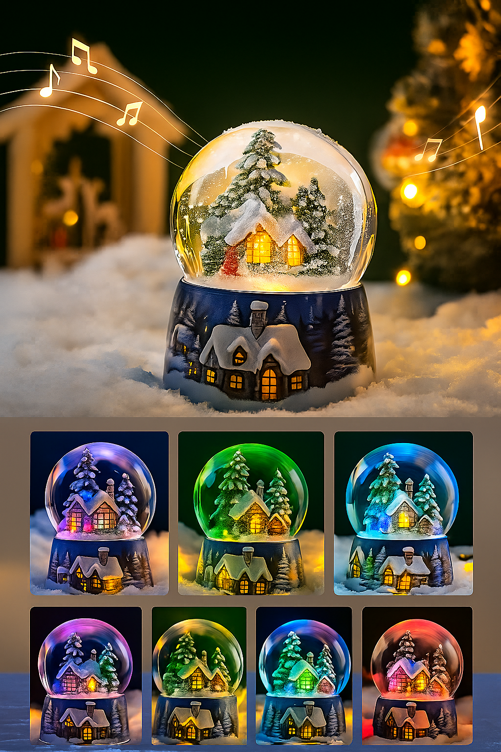 Snowy Enchanted House - Premium Edition Automatic Snow, LED Lights & Music