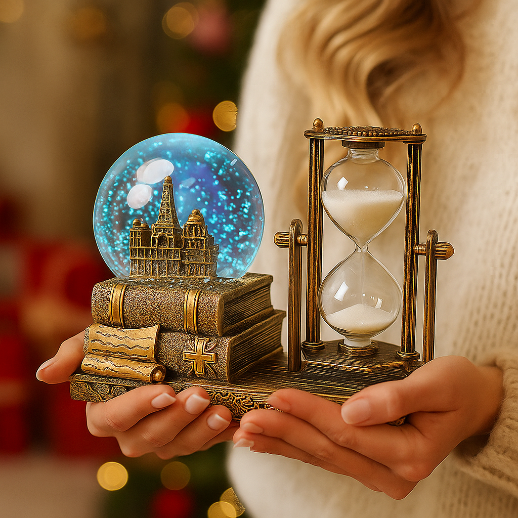 Vintage Snow Globe & Hourglass – Prestige Edition