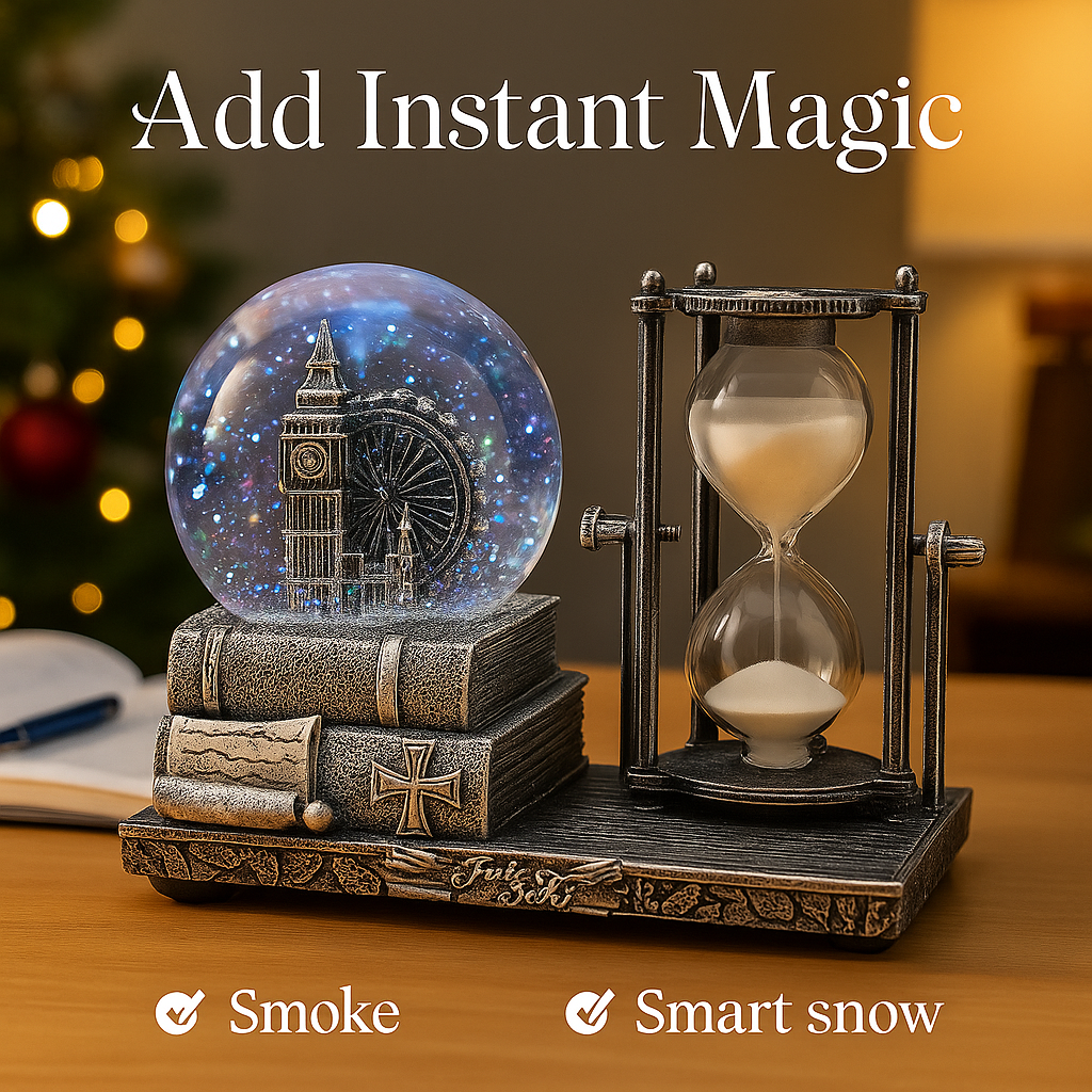 Vintage Snow Globe & Hourglass – Prestige Edition