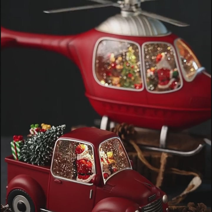Snow Globe Truck – Retro Christmas Pickup with Automatic Snow & LED